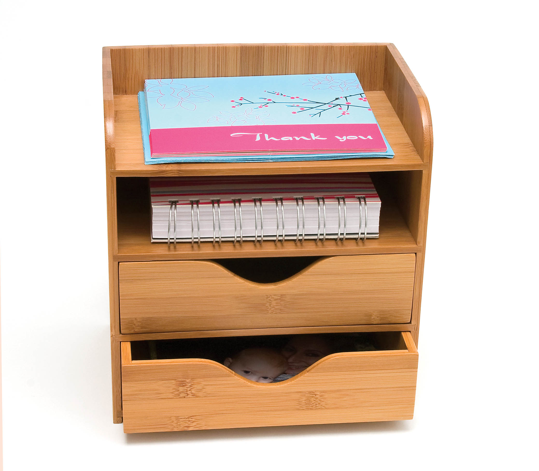 Bamboo Desk Organizer 4 Tier Lipper International Organizers