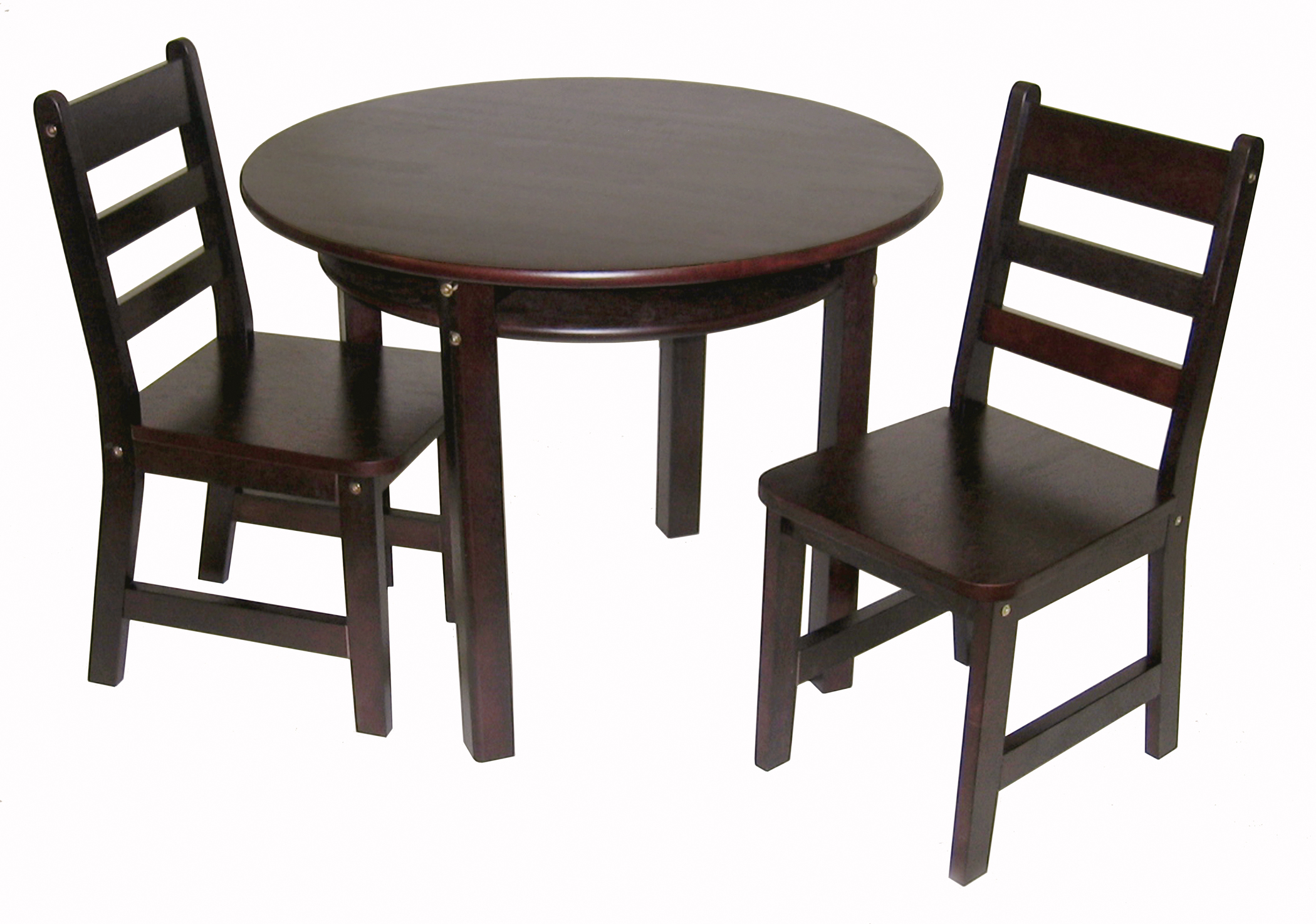 Table Chair Sets For Children Kids Collection Lipper Child S Round Table With Shelf 2 Chairs Espresso Finish