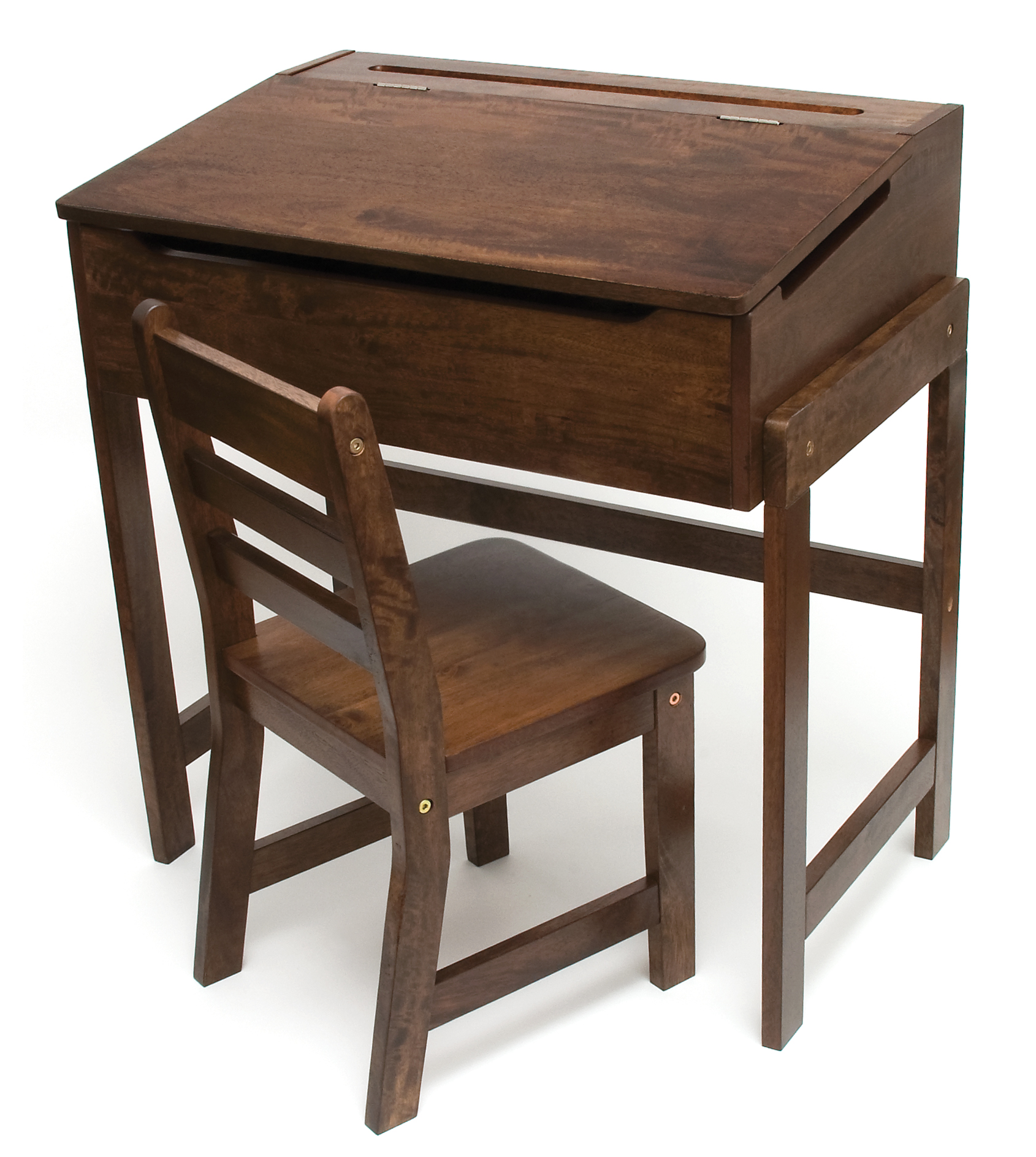 Child S Slanted Top Desk Chair Walnut Finish Lipper