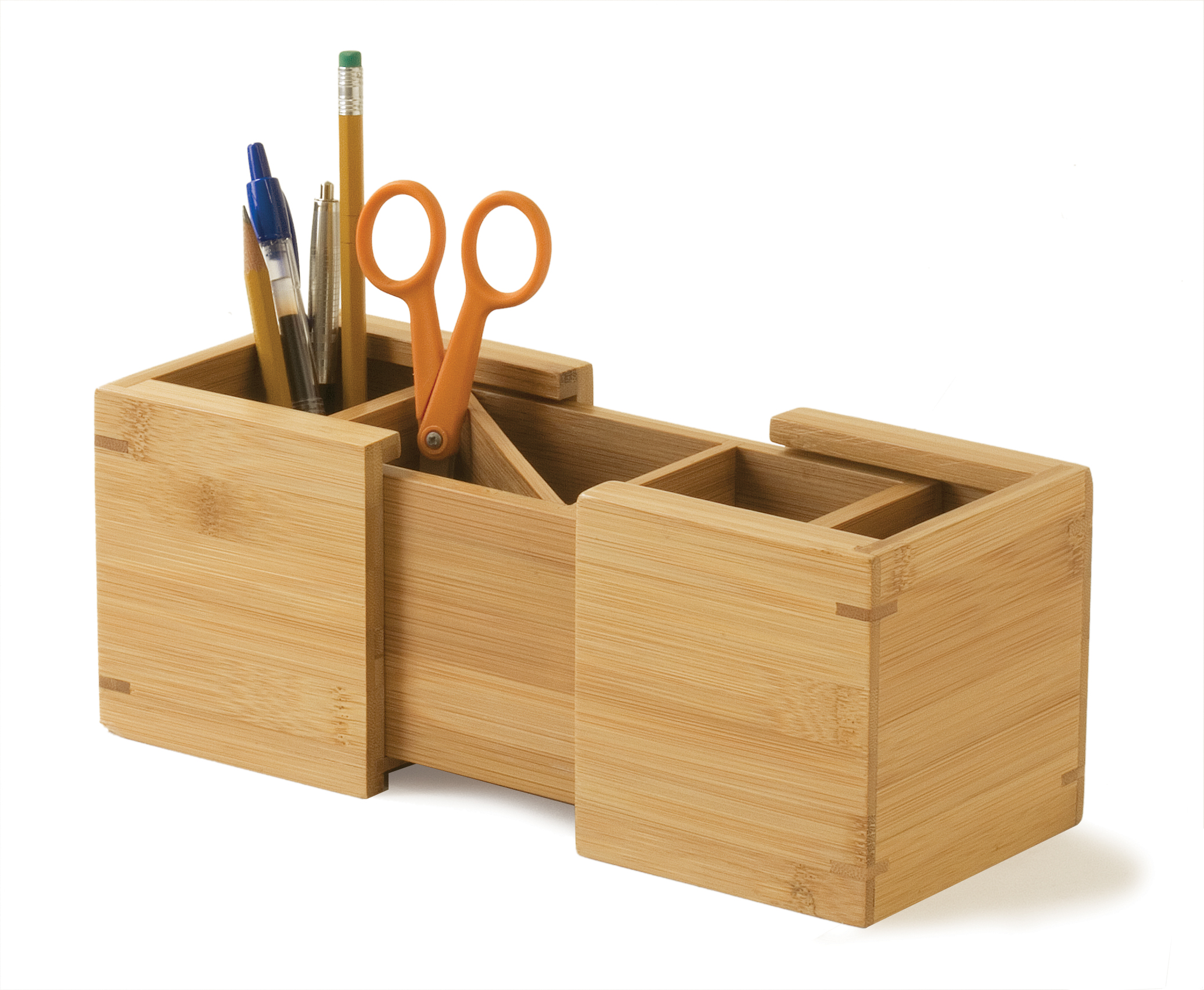Desk Organizers Home Office Lipper International Bamboo Expandable Pencil Holder