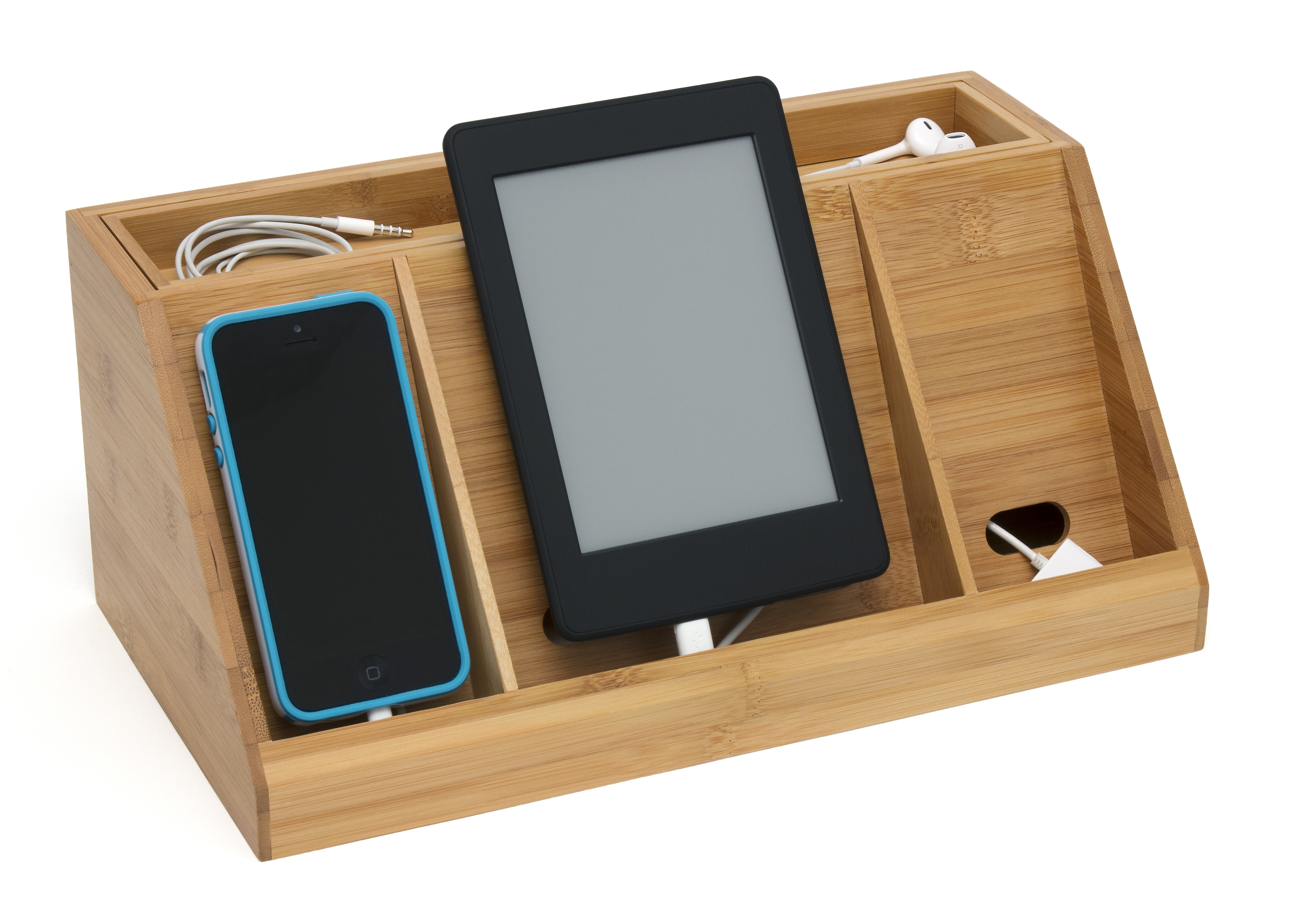 Bamboo Deluxe Charging Station Lipper International Mobile Device Bamboo Deluxe Charging Station Lipper International Mobile Device Stations