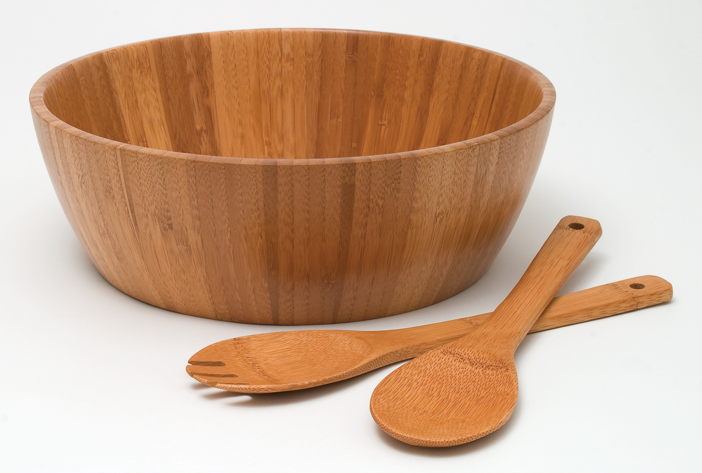 Bamboo Salad Bowl With Servers 3 Piece Set Lipper International Bamboo Salad Bowl With Servers 3 Piece Set Lipper International Server Sets