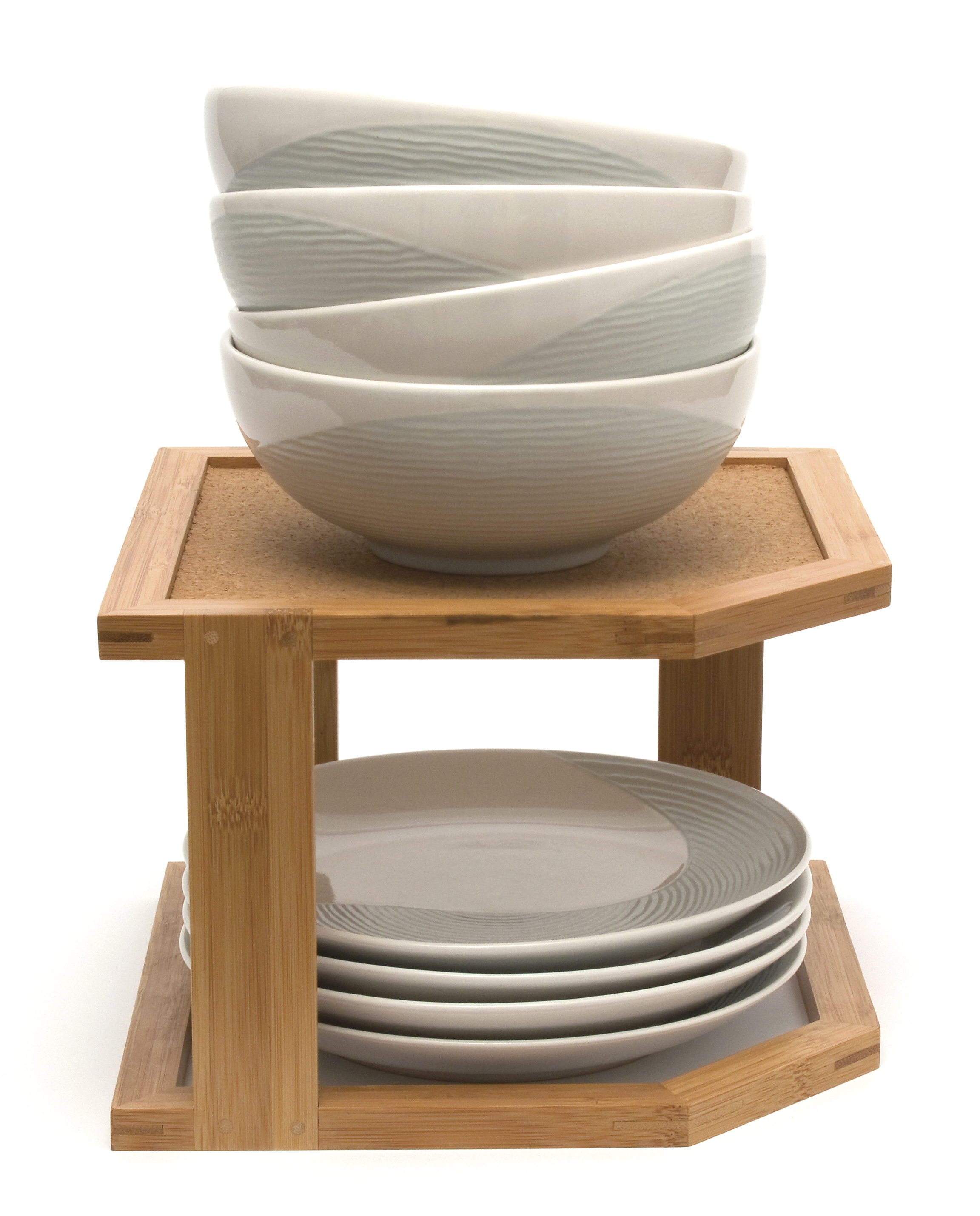 Bamboo Kitchen Drawer Dividers Set Of Two Lipper International Bamboo Cork Corner Shelf 2 Tier