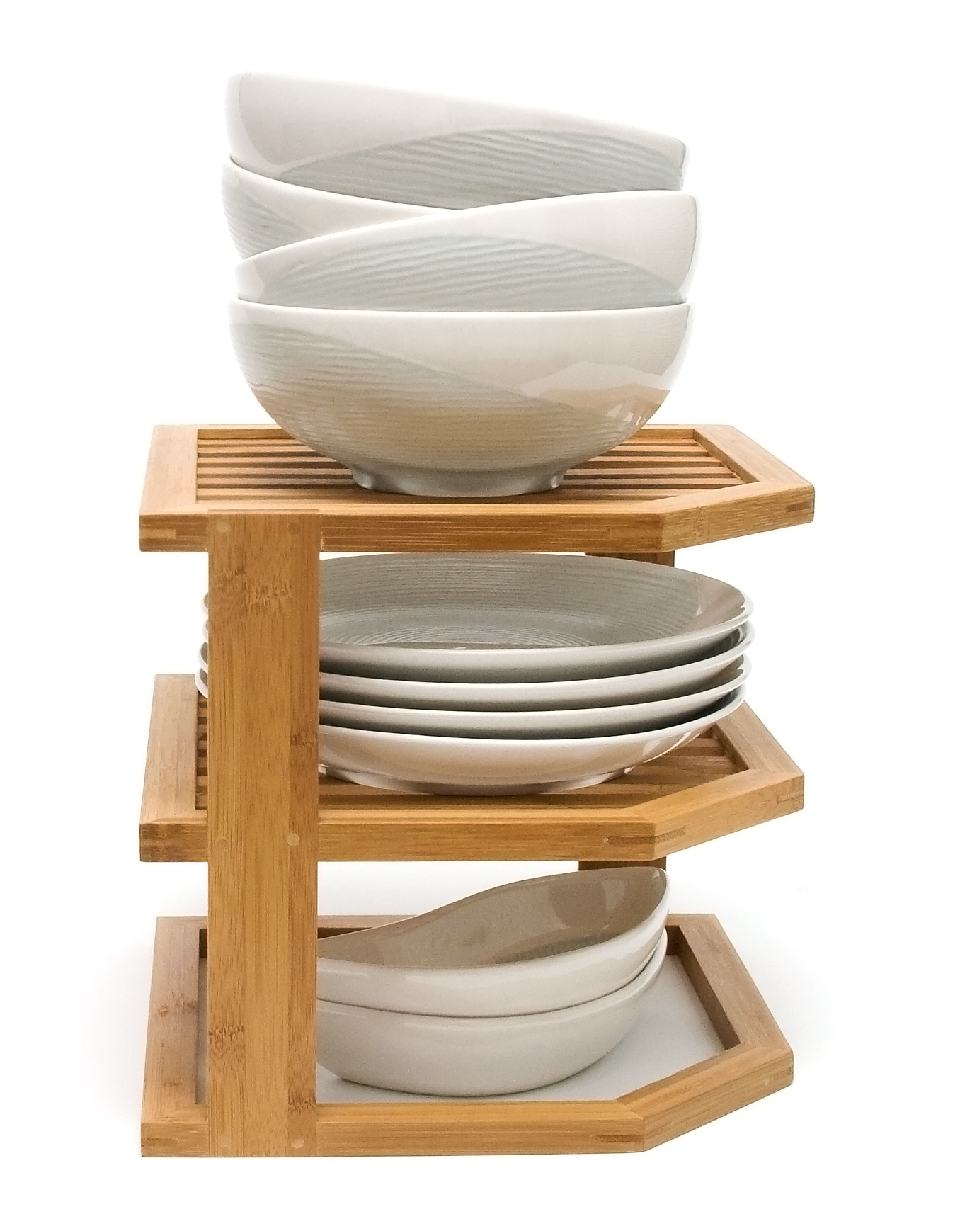 Bamboo Three Tier Corner Shelf Lipper International Shelves Bamboo Three Tier Corner Shelf