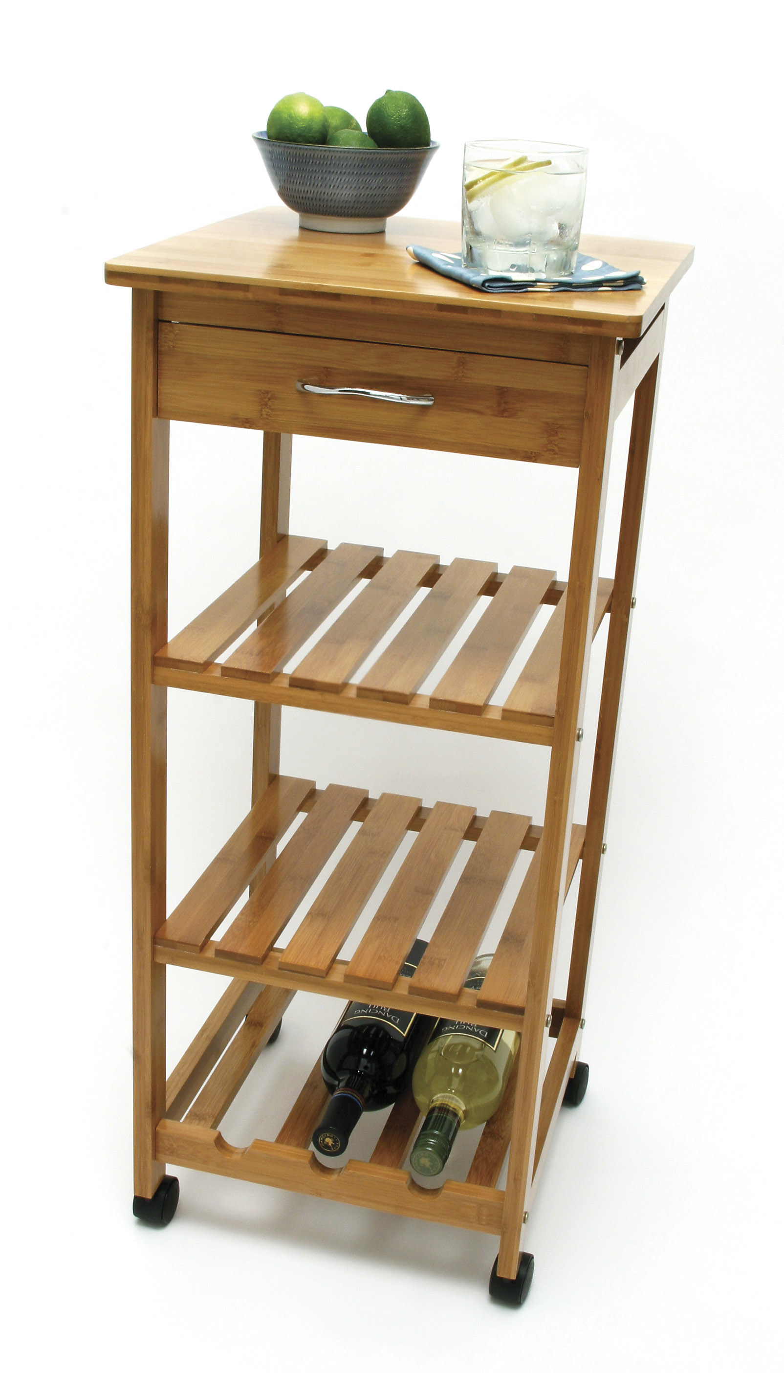 Bamboo Space Saving Cart With 1 Drawer Lipper International