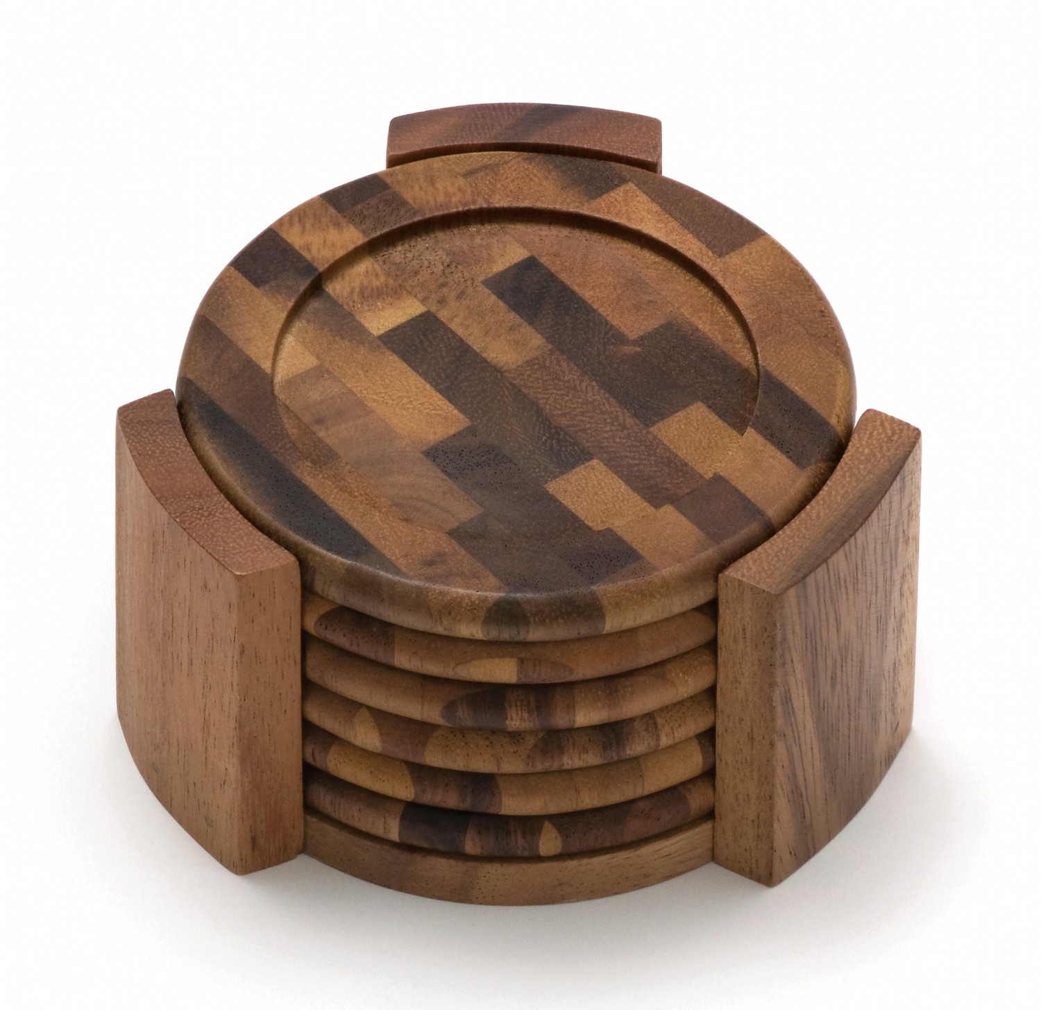 Acacia End Grain Coasters, Set of 7 Lipper International