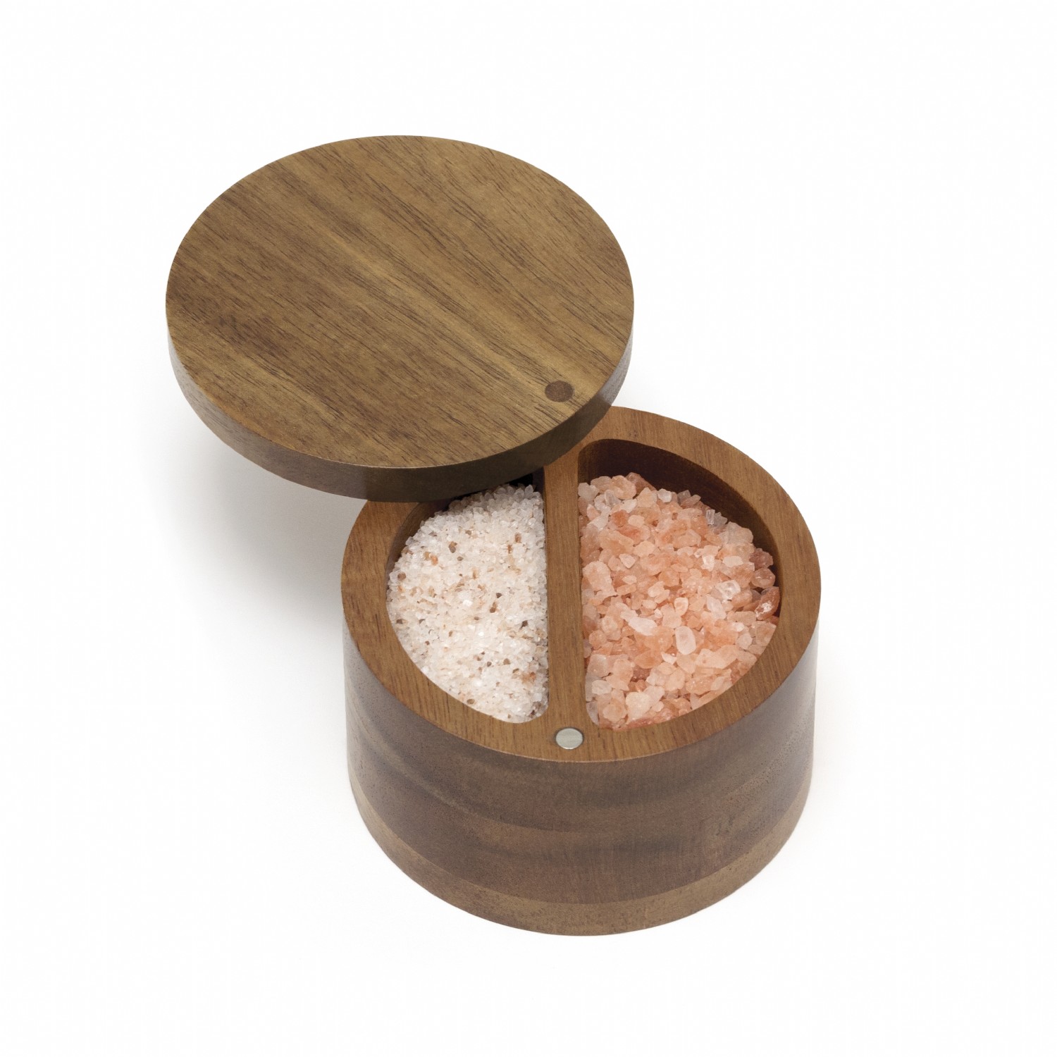 Acacia Divided Salt Box with Swivel Cover Lipper International