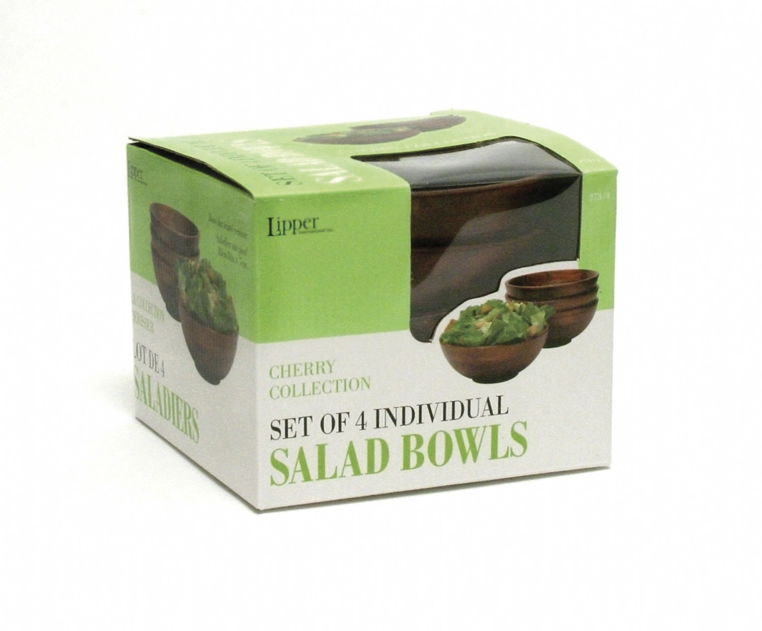 Cherry Finish Footed Bowls, 4Piece Set Lipper International