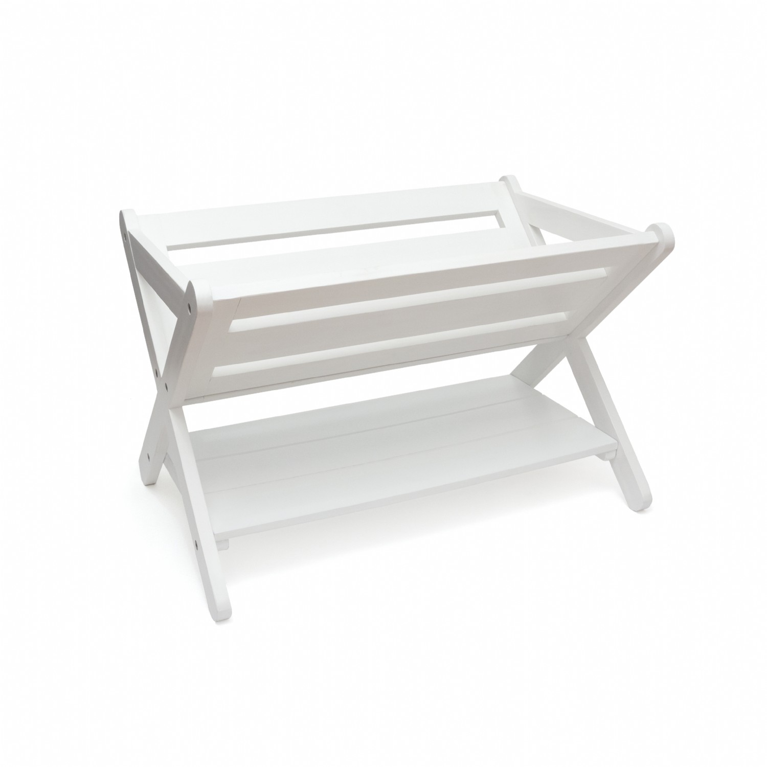 Kids Book Caddy with Shelf, White Lipper International