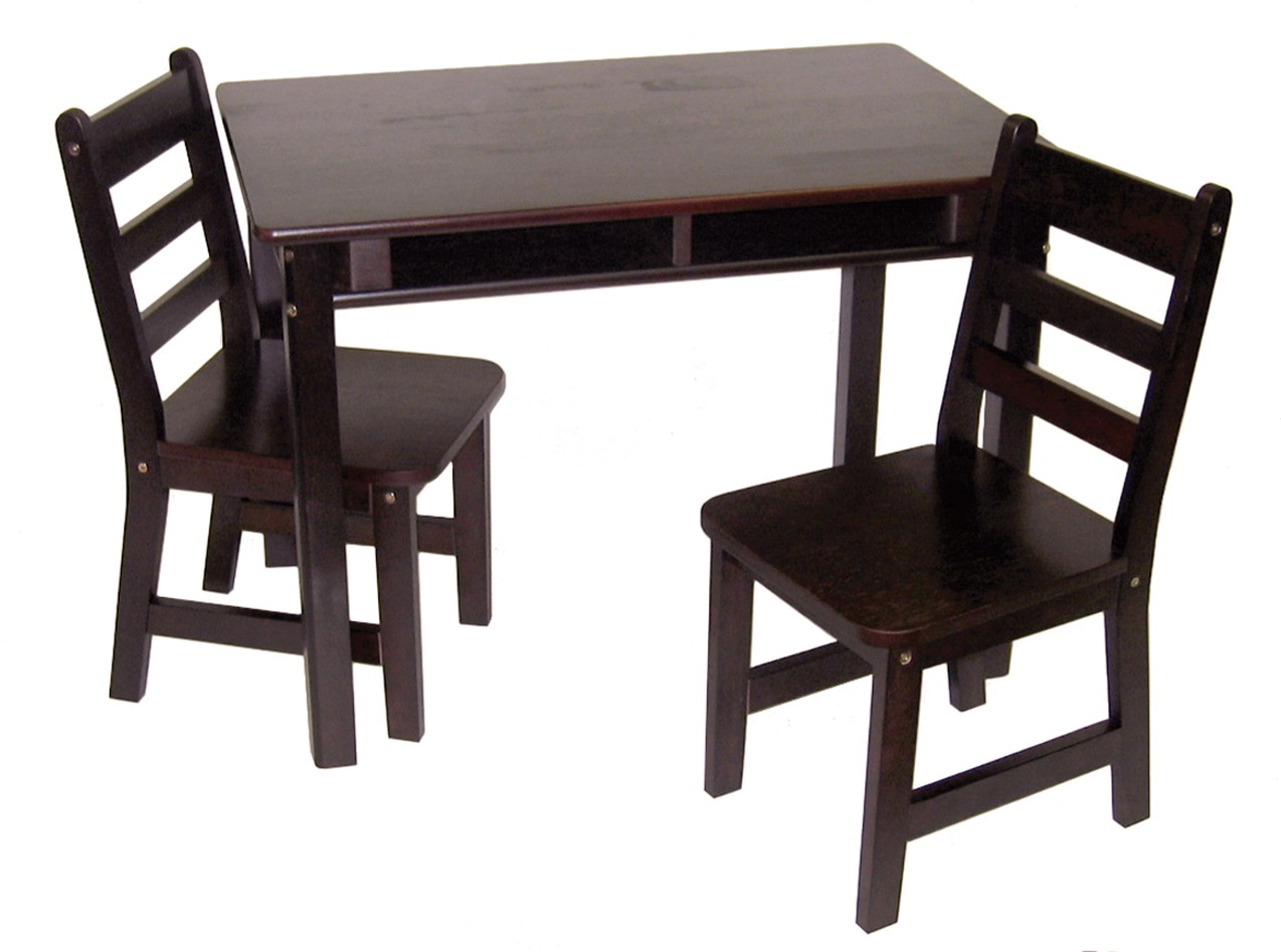 lipper childrens walnut rectangle table and 4 chairs