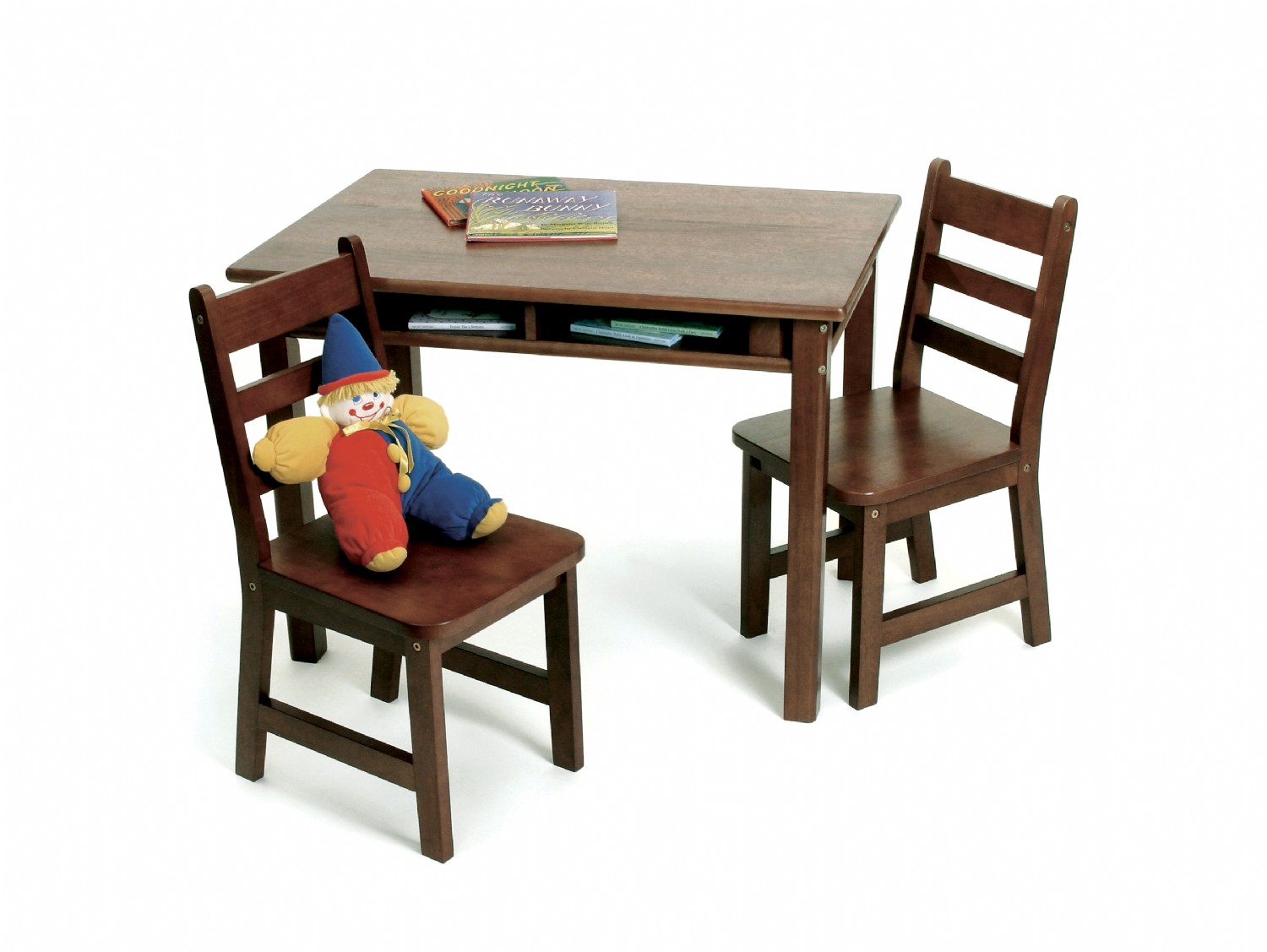 lipper childrens walnut rectangle table and 4 chairs