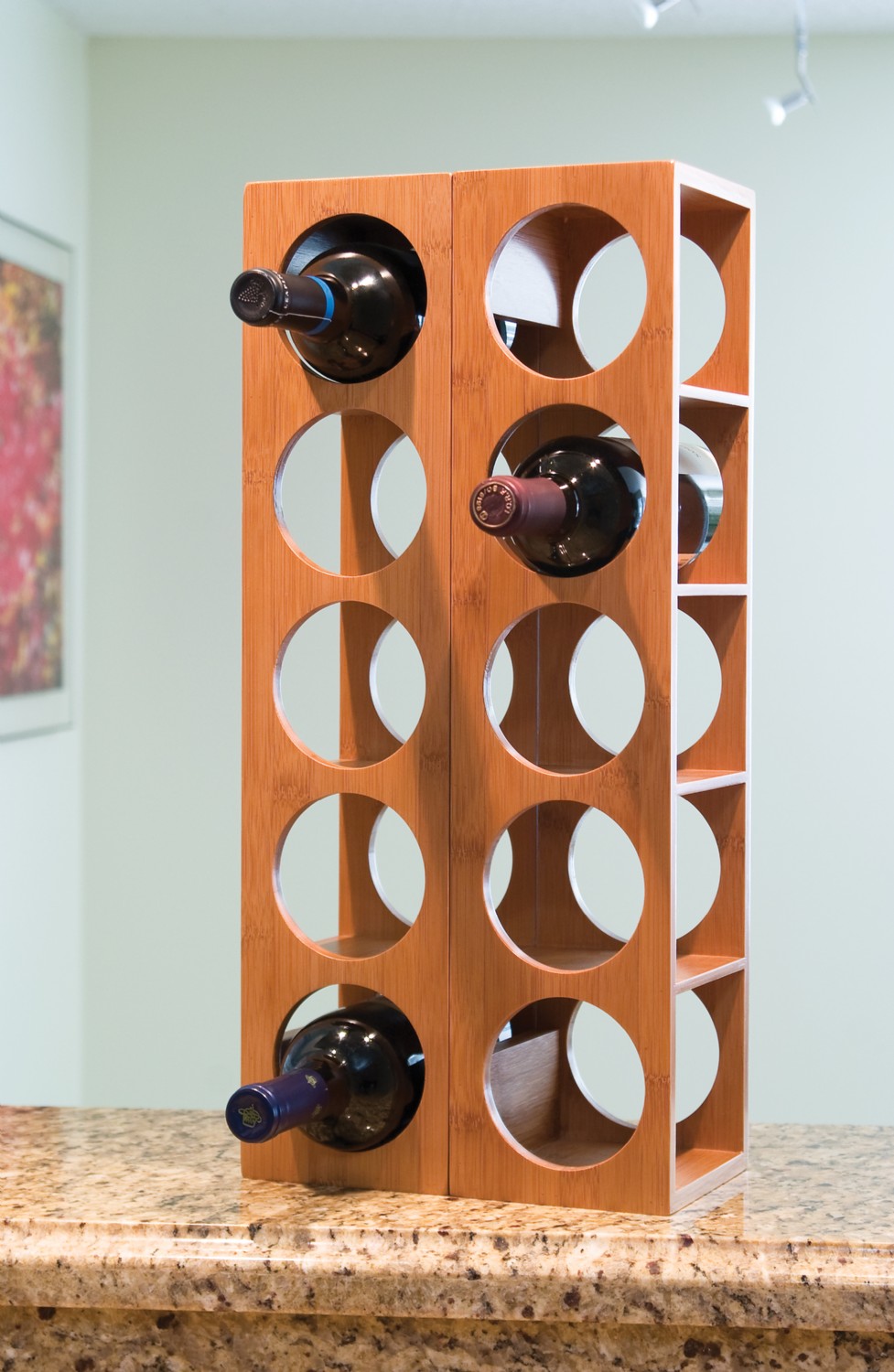 bamboo wine glass rack