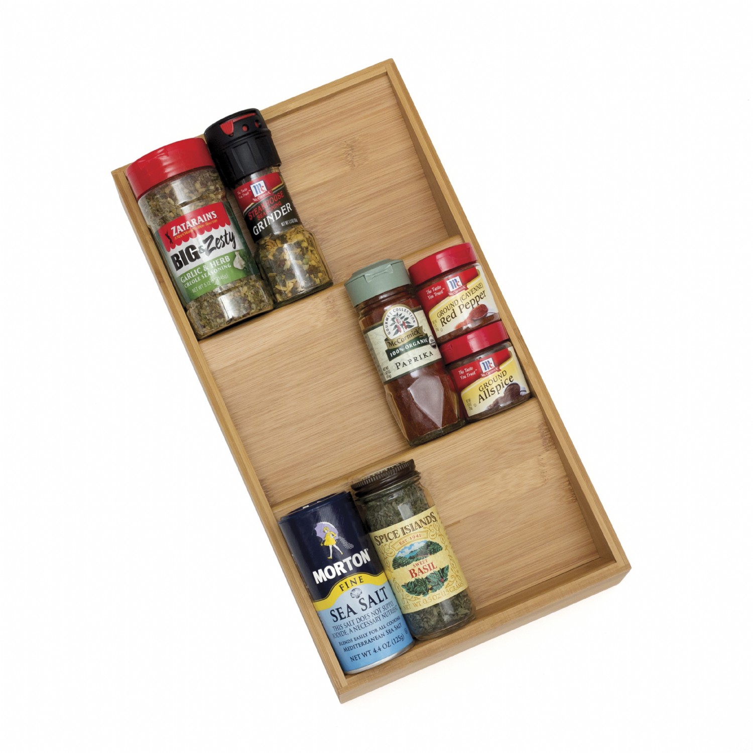 Bamboo In-Drawer Spice Organizer Tray