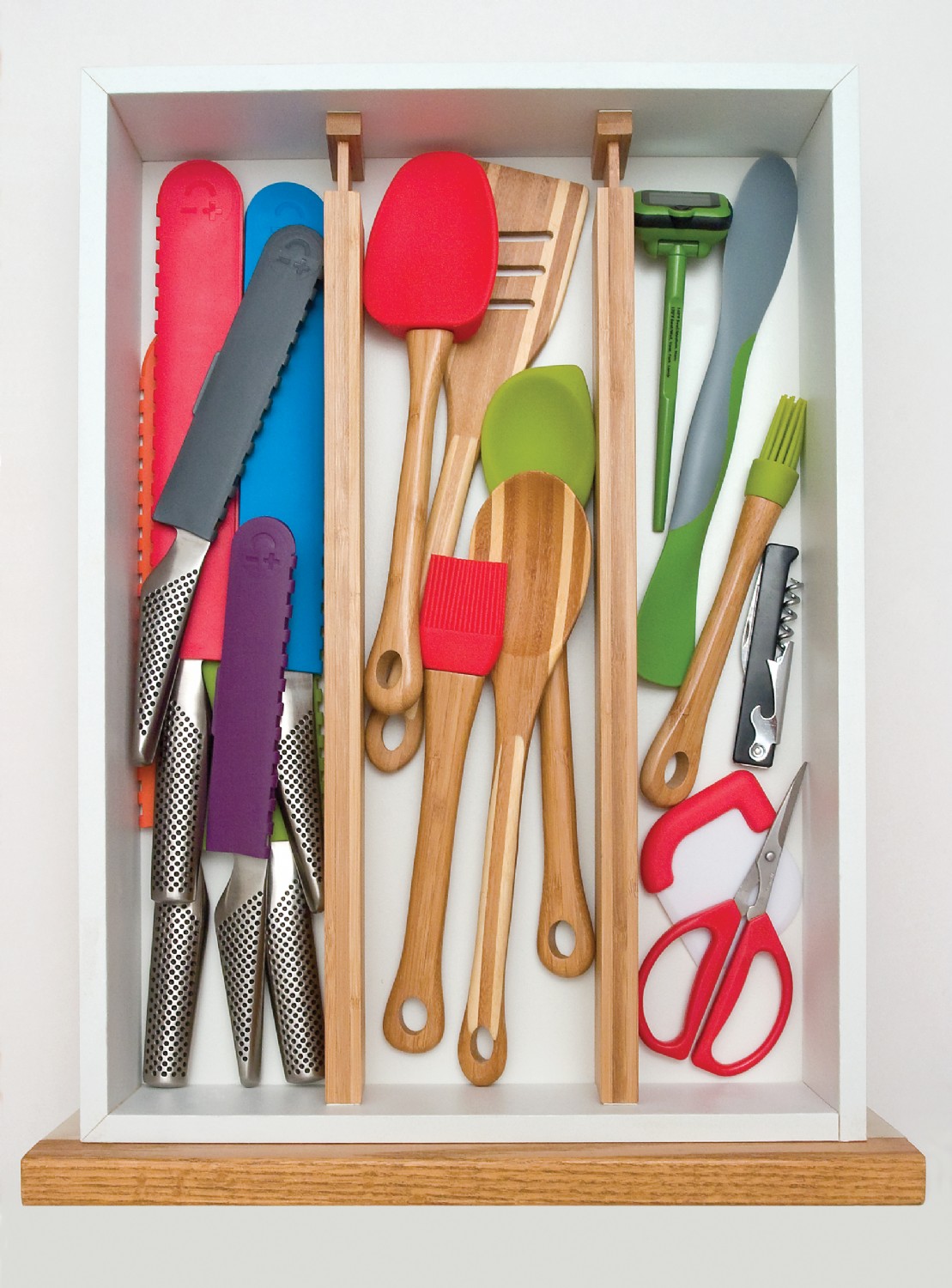 Bamboo Kitchen Drawer Dividers, Set of Two | Lipper ...
