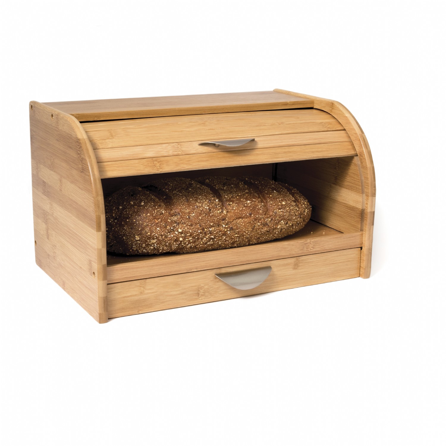 Bamboo RollTop Bread Box with Drawer Lipper International