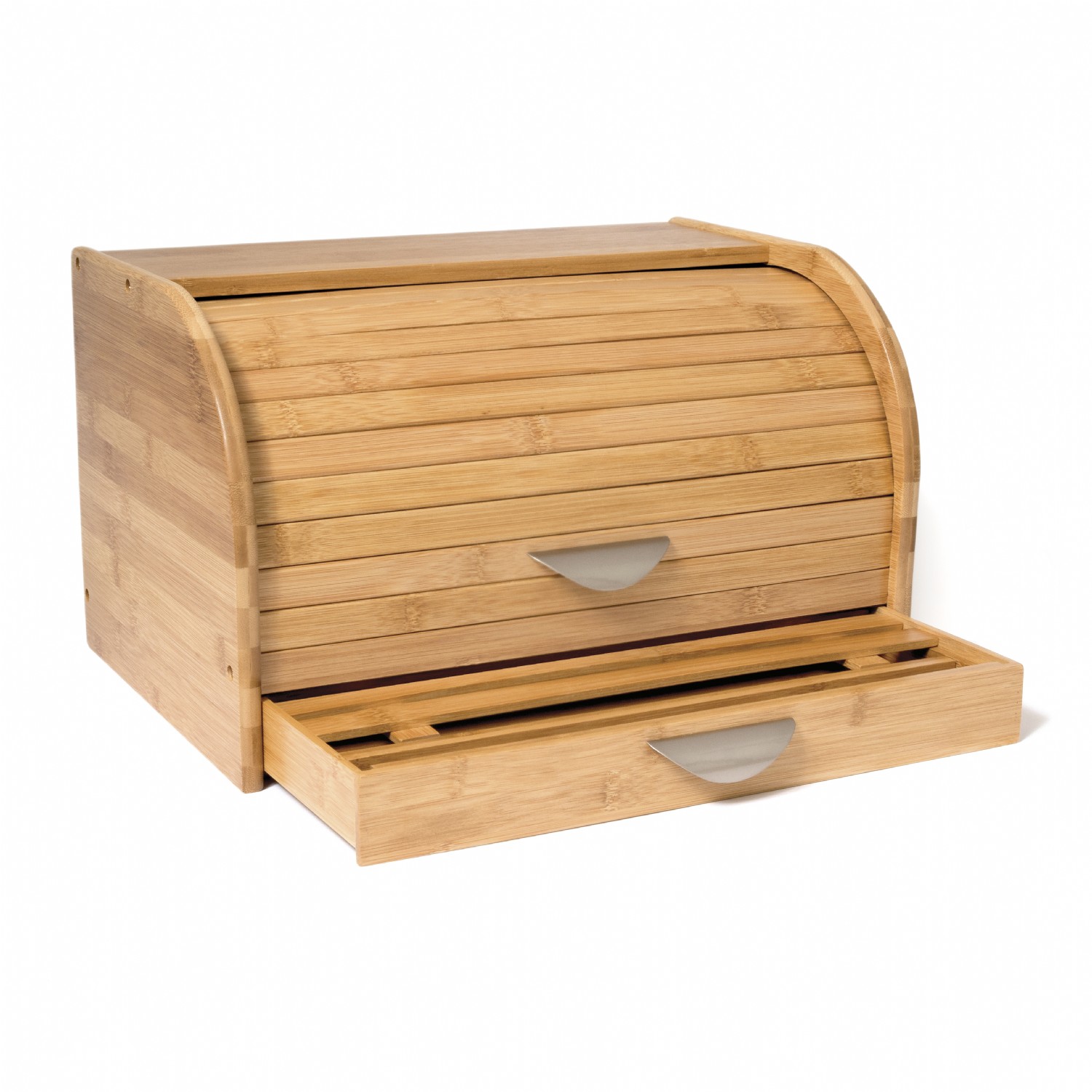Bamboo RollTop Bread Box with Drawer, 16.3" Lipper International