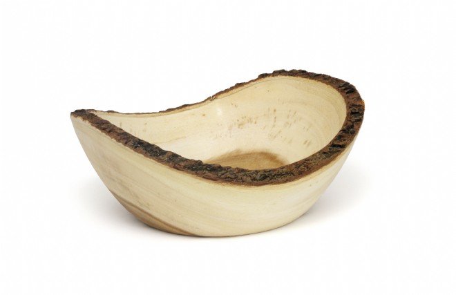 LIPPER 1059 Acacia Bark Slab Bowl 