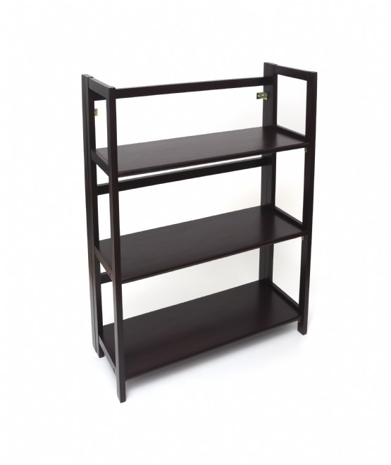 Right Height Luggage Rack with Shoe Rack, Espresso Finish Lipper