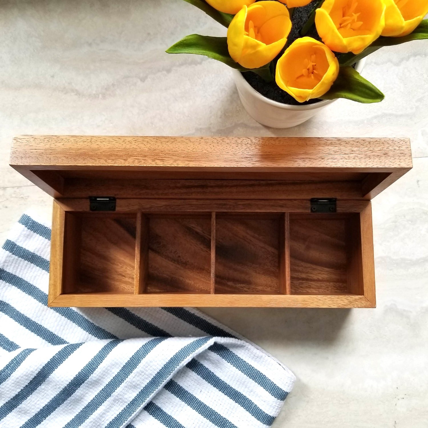 Acacia Tea Box, 4 Sections Lipper International