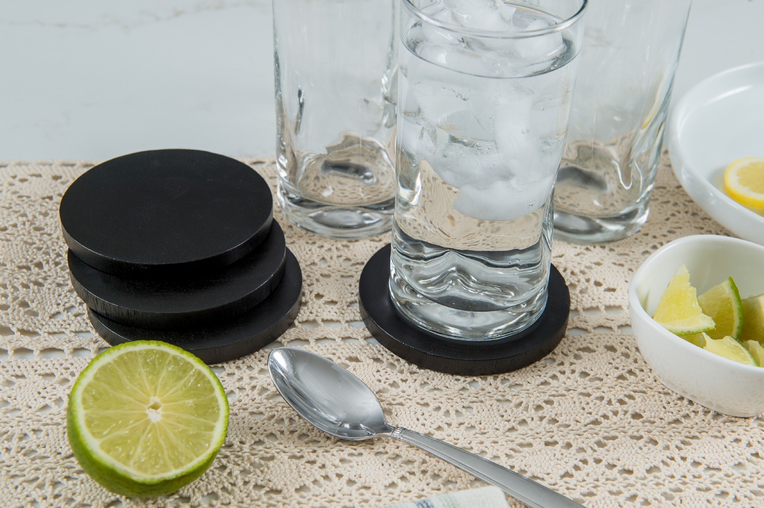 Black - Handmade Cotton Coasters (Set of 2) 59