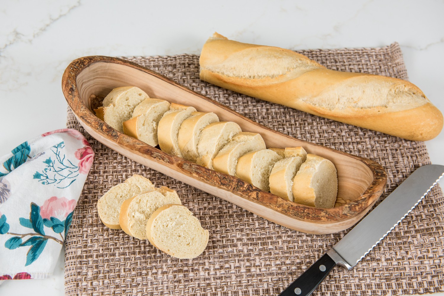 Olive Wood Bread Basket Lipper International
