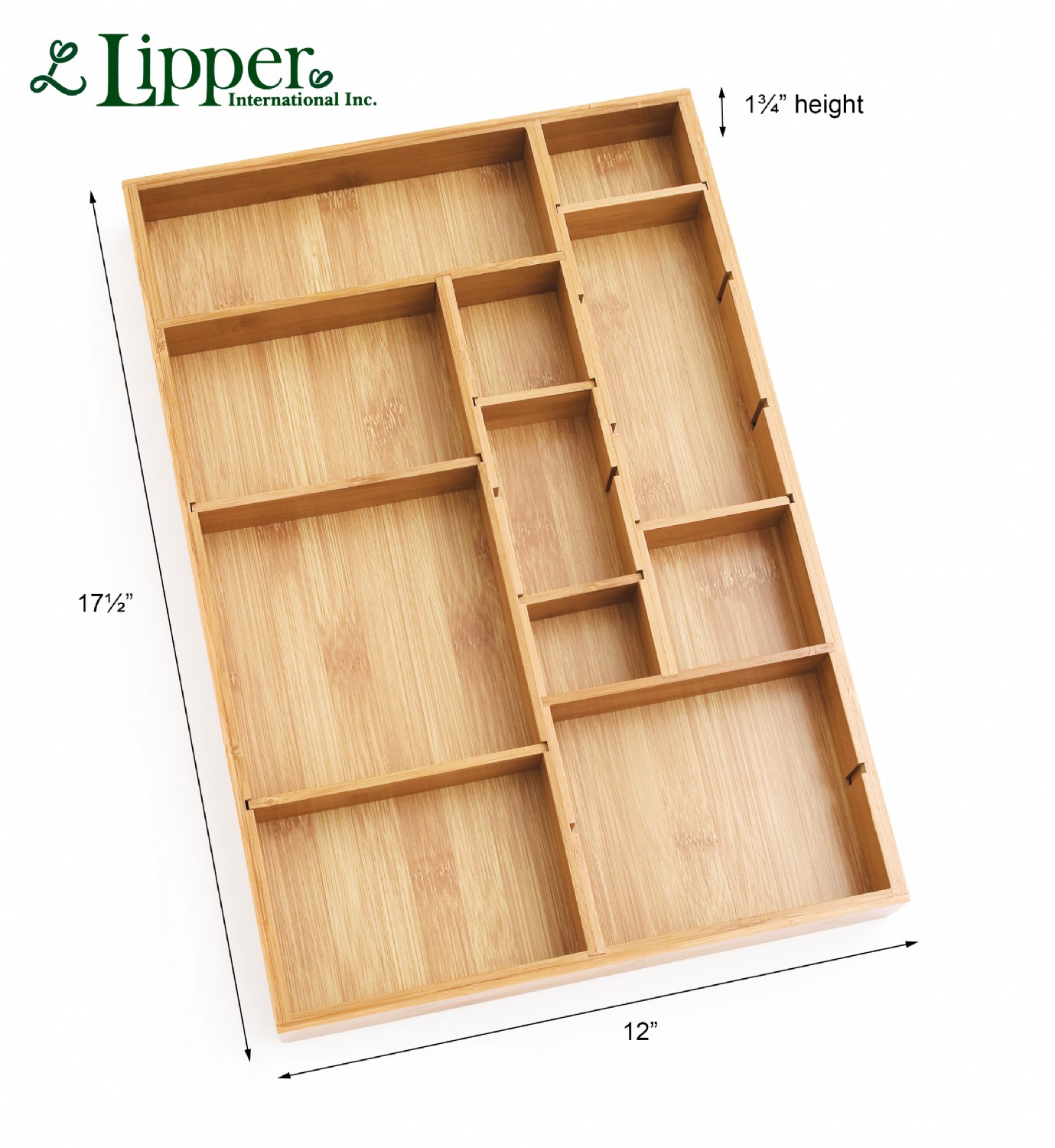 Bamboo Adjustable Drawer Organizer Lipper International