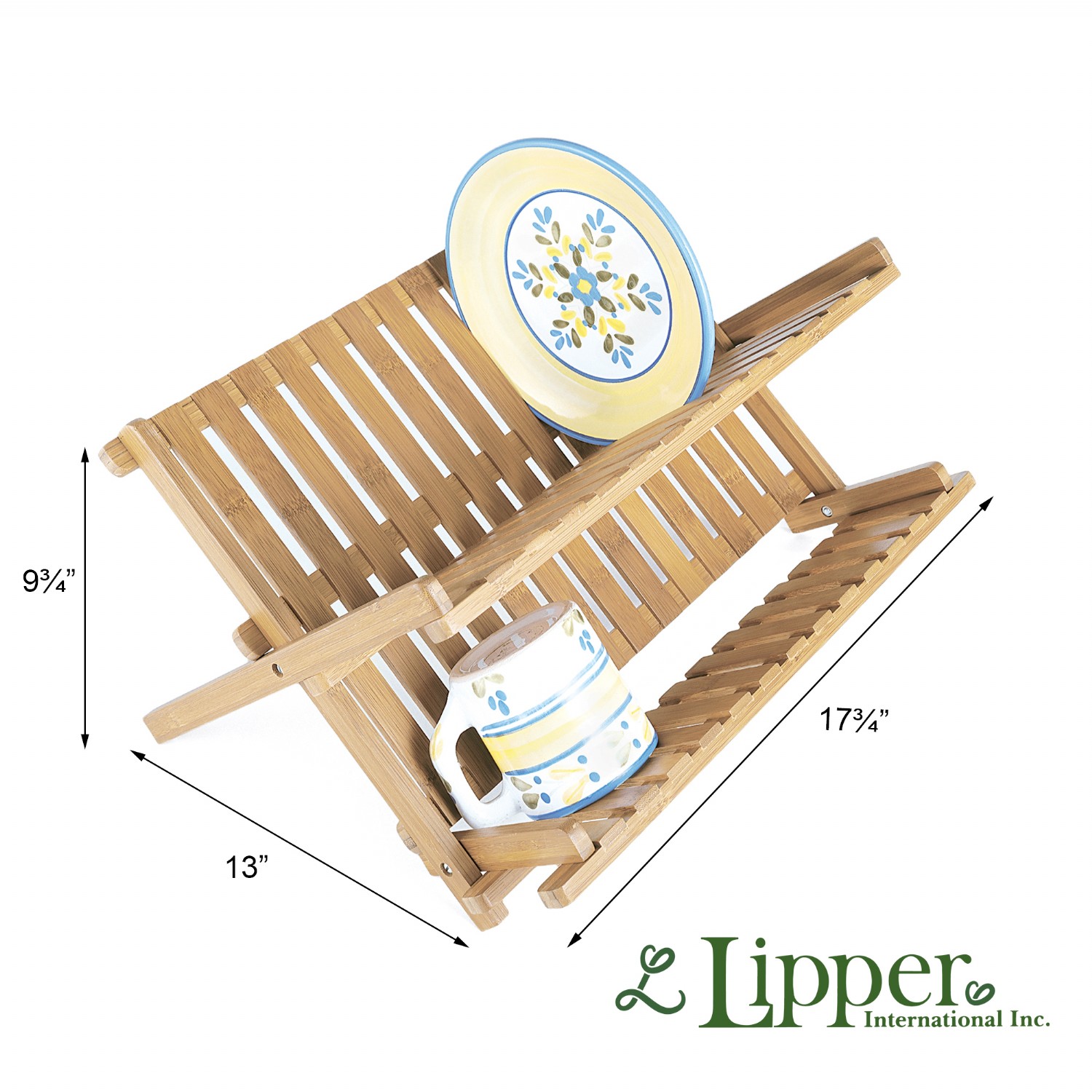 Bamboo Folding Dish Rack Lipper International