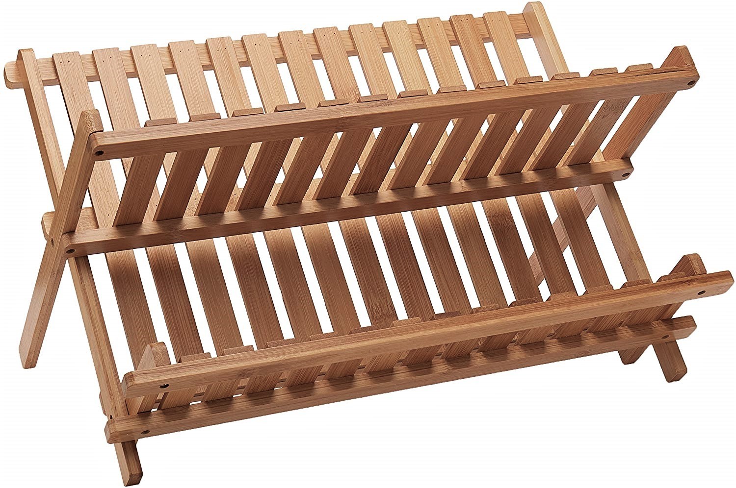 Buy Wholesale China Bamboo Dish Drying Rack 2 Tier Collapsible