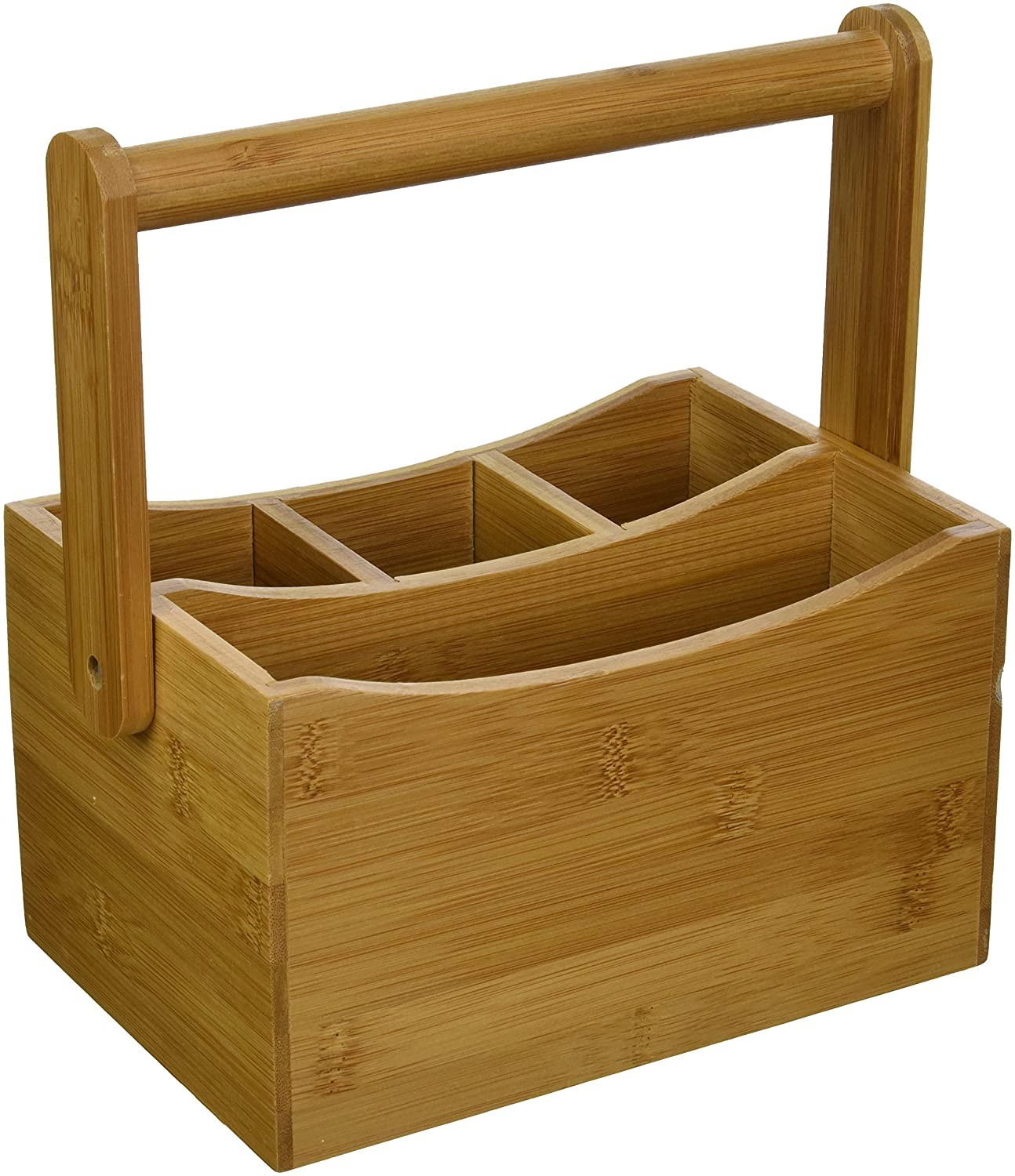 Bamboo Flatware Caddy with Folding Handle Lipper International