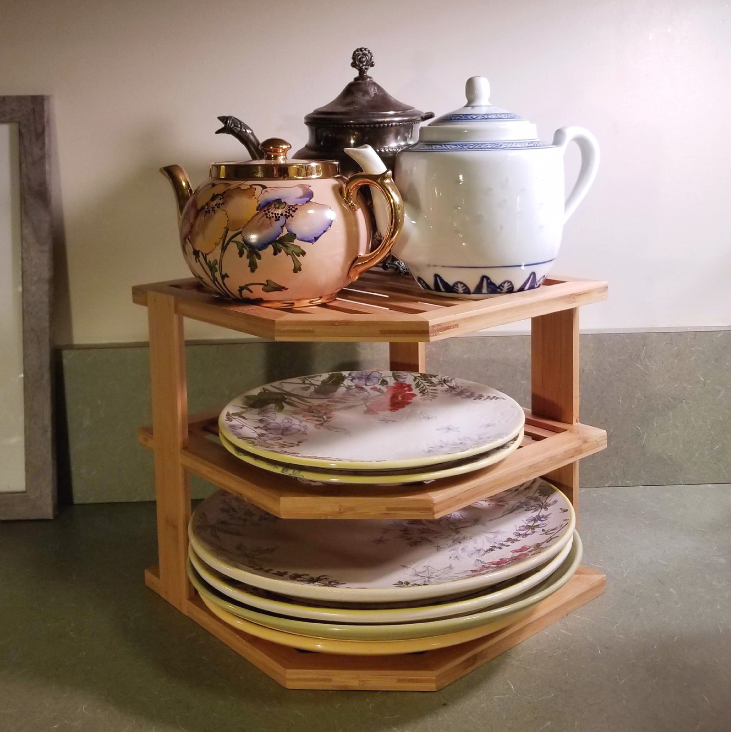 Bamboo 3Tier Corner Shelf Lipper International