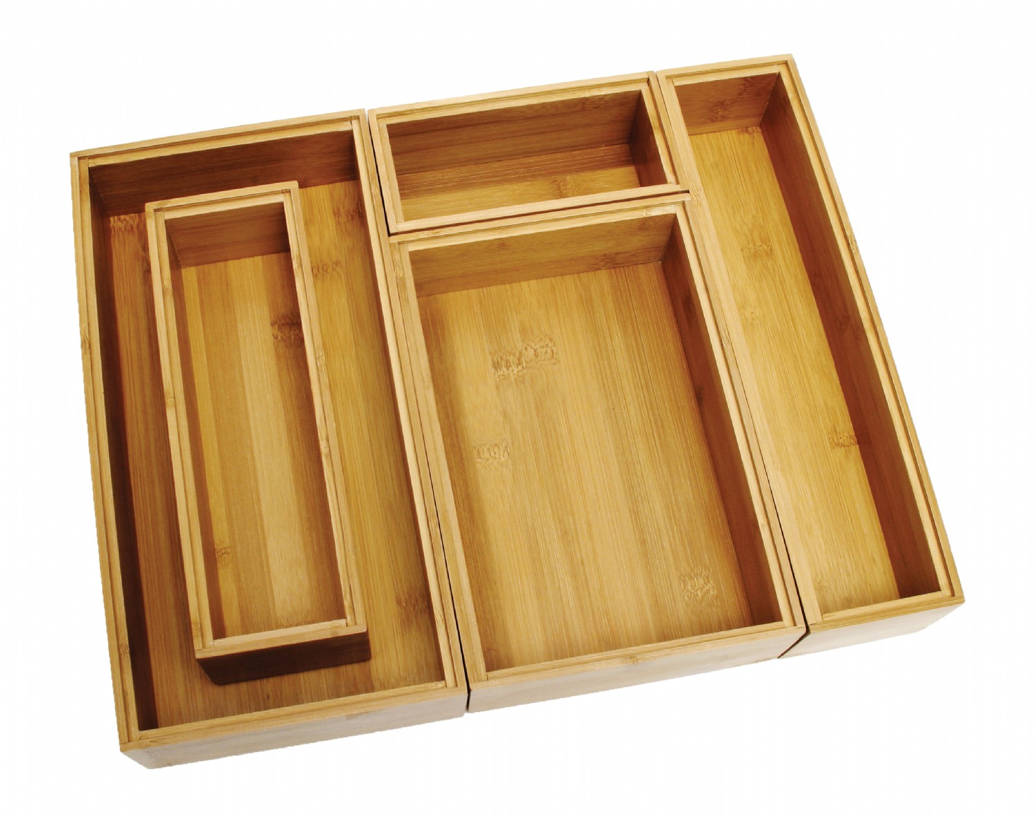 Bamboo Organizer Boxes, 5Piece Set Lipper International